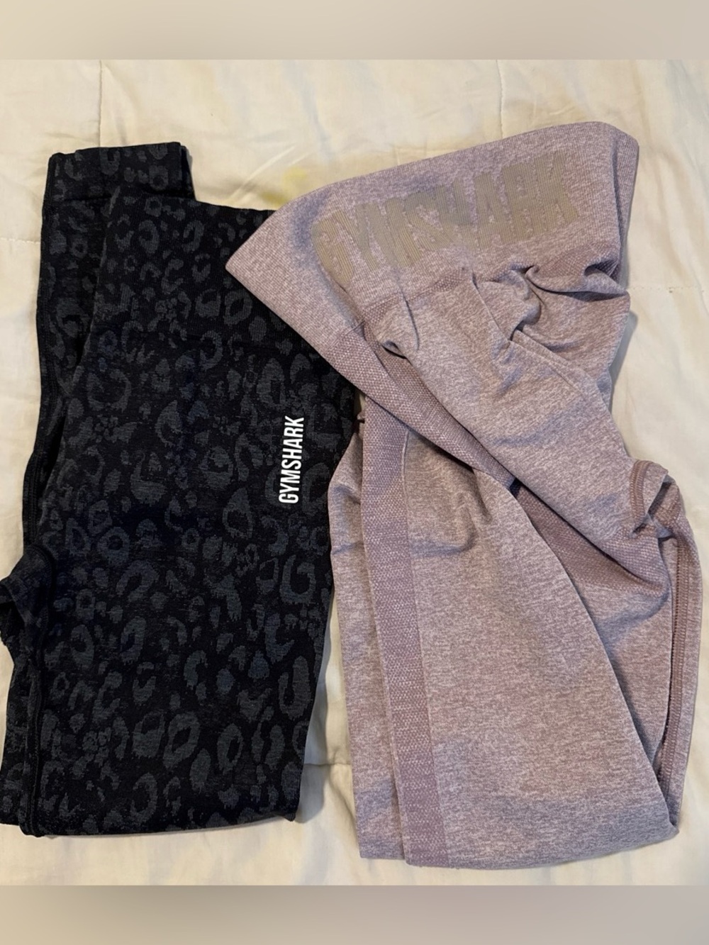 Gymshark Leggings Duo - Black Leopard & Mauve